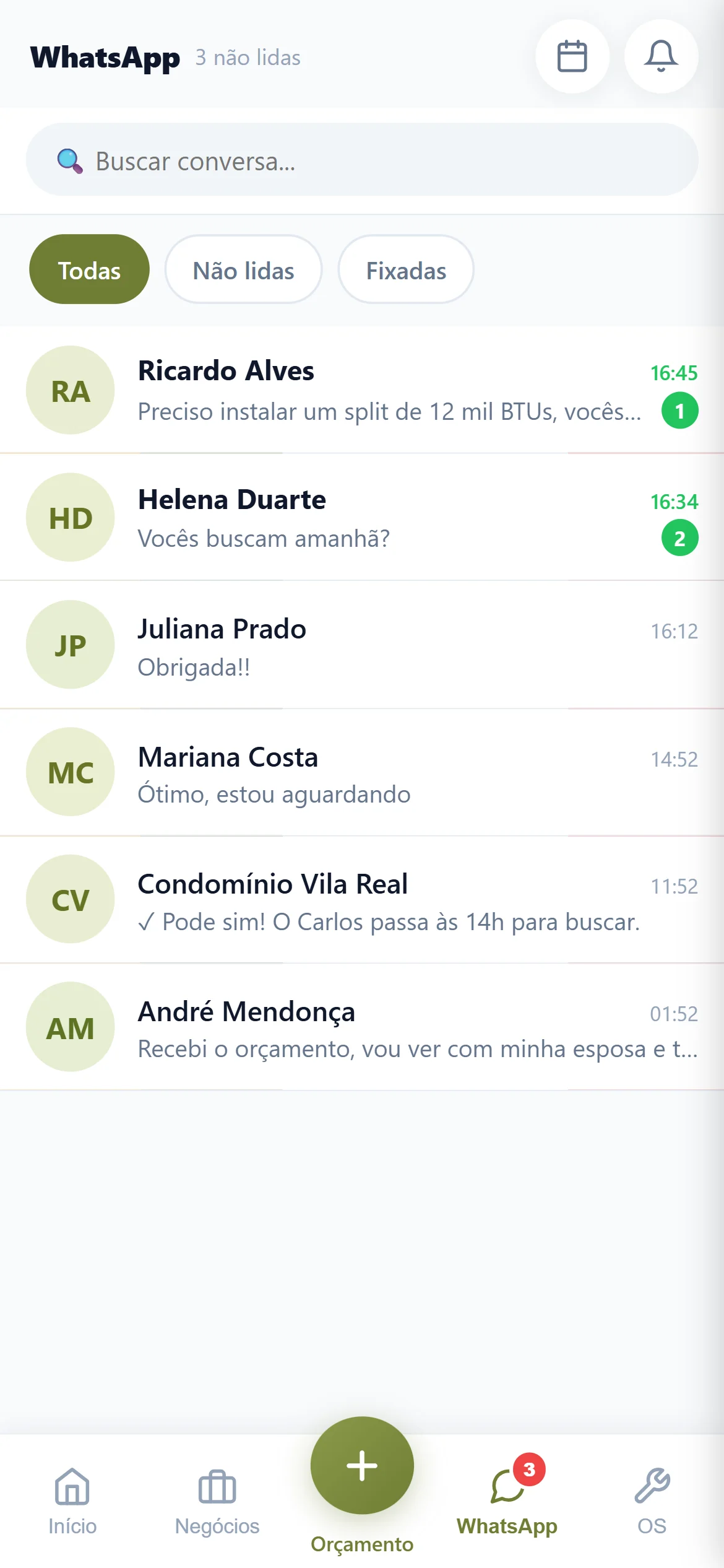 Conversas do WhatsApp no celular